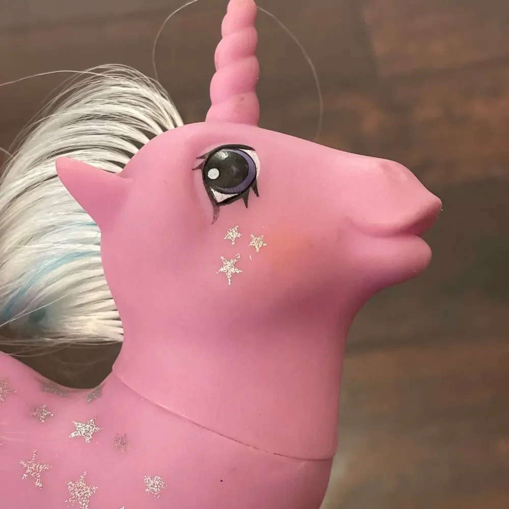 My Little Pony Milky Way w/ Brush G1 MLP Pink Unicorn w/ Stars Vintage 1987 Toy